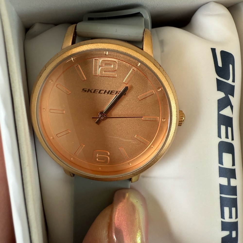 Skechers Gold-Tone Watch with Gray Band